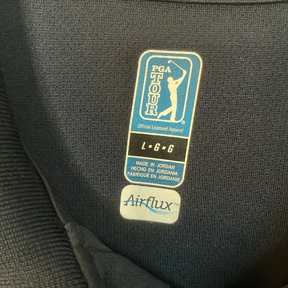 PGA Tour navy blue  golf shirt with air flux Men’s size L - Picture 3 of 10